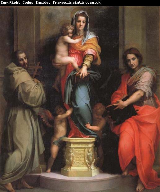 Andrea del Sarto Madonna and Child with SS.Francis and John the Baptist